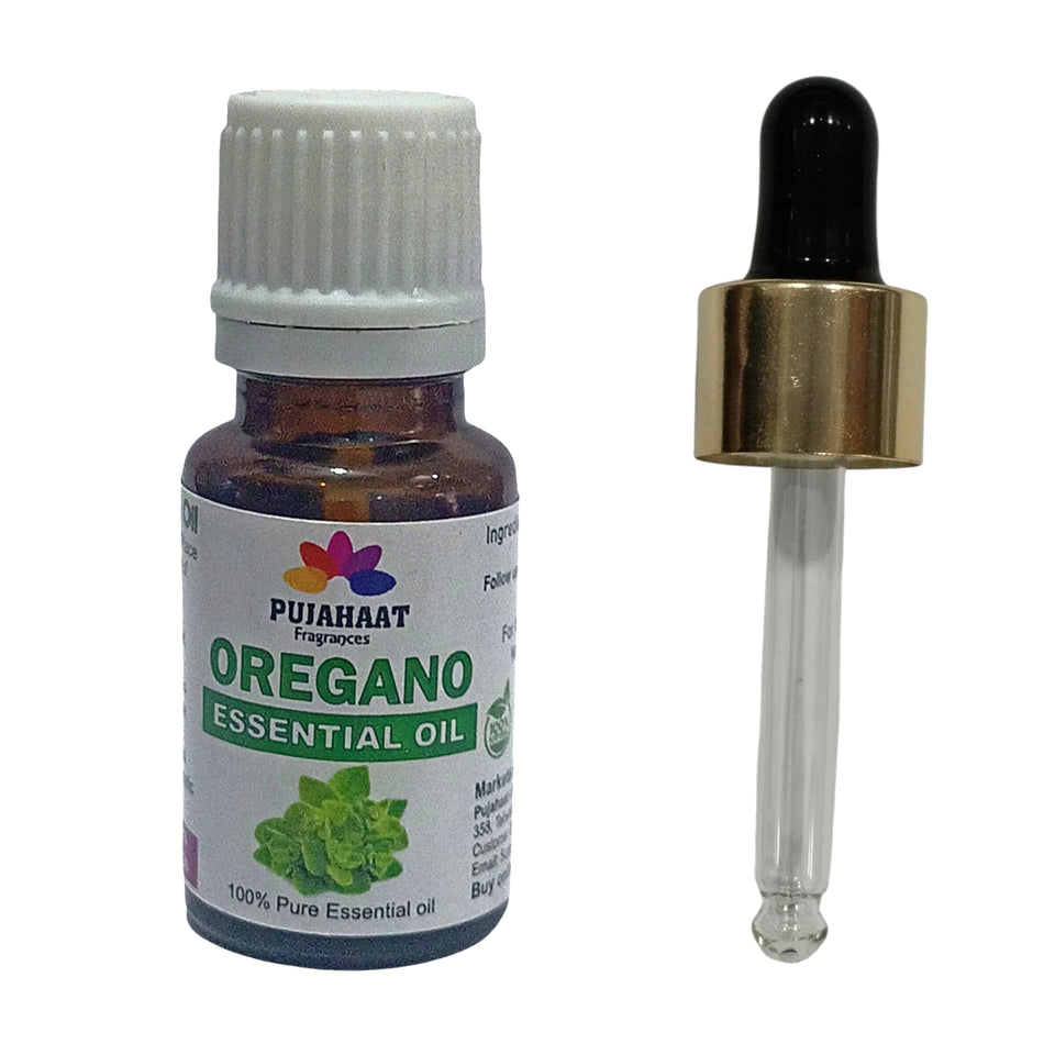 Pujahaat Oregano Essential Oil (Origanum vulgare) Pure | Non-Sticky | Non-greasy | Lightweight | Men & Women | All Skin Types | Steam Distilled Therapeutic-Grade - 15 ml