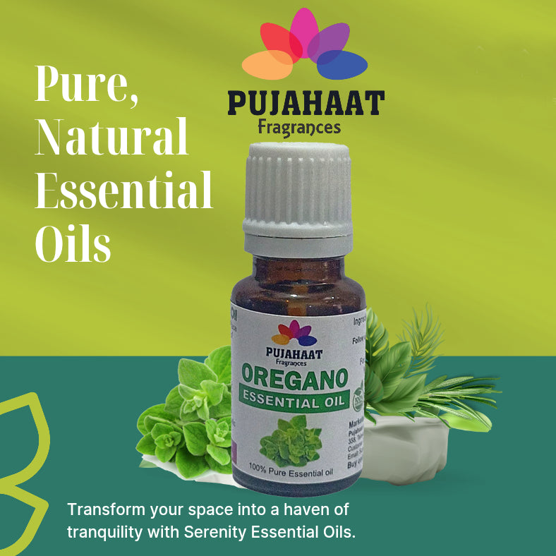 Pujahaat Oregano Essential Oil (Origanum vulgare) Pure | Non-Sticky | Non-greasy | Lightweight | Men & Women | All Skin Types | Steam Distilled Therapeutic-Grade - 15 ml