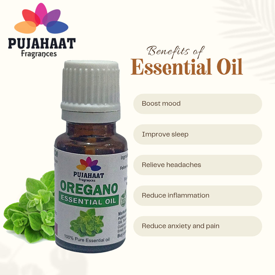 Pujahaat Oregano Essential Oil (Origanum vulgare) Pure | Non-Sticky | Non-greasy | Lightweight | Men & Women | All Skin Types | Steam Distilled Therapeutic-Grade - 15 ml