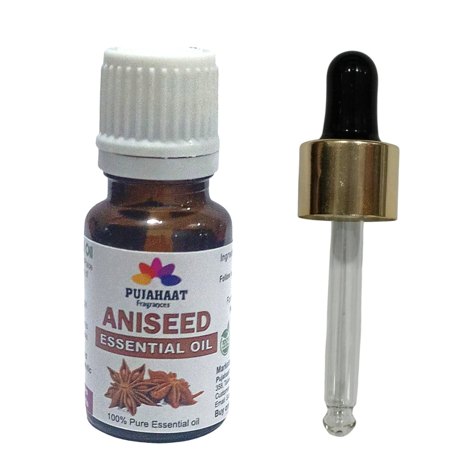 Pujahaat Aniseed Essential Oil (Pimpinella anisum) Pure | Non-Sticky | Plant-Based Skincare & Haircare Solution | Men & Women | All Skin Types | Steam Distilled Therapeutic-Grade - 15 ml