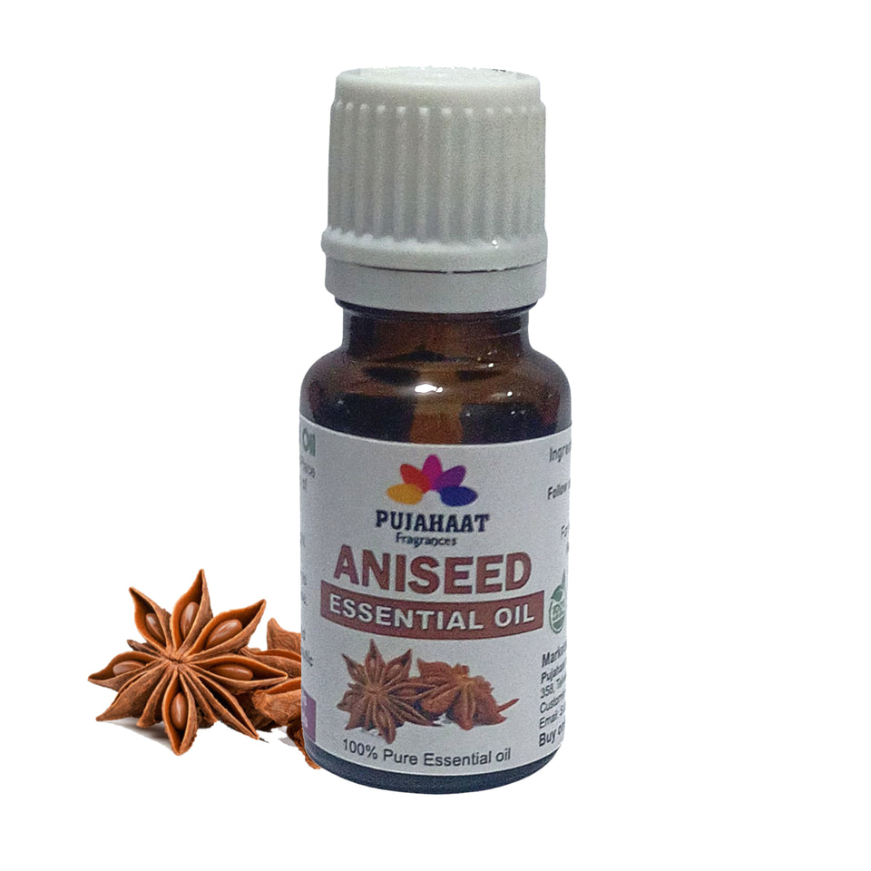 Pujahaat Aniseed Essential Oil (Pimpinella anisum) Pure | Non-Sticky | Plant-Based Skincare & Haircare Solution | Men & Women | All Skin Types | Steam Distilled Therapeutic-Grade - 15 ml