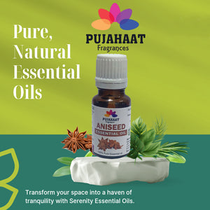Pujahaat Aniseed Essential Oil (Pimpinella anisum) Pure | Non-Sticky | Plant-Based Skincare & Haircare Solution | Men & Women | All Skin Types | Steam Distilled Therapeutic-Grade - 15 ml