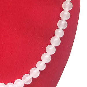 Snow White Quartz Crystal Round Beads Necklace - 15 Inches, 6mm Beads (Semi-Precious Mala)