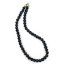 Black Agate Crystal Round Beads Necklace 15 Inches 6 mm Beads Semi precious Mala