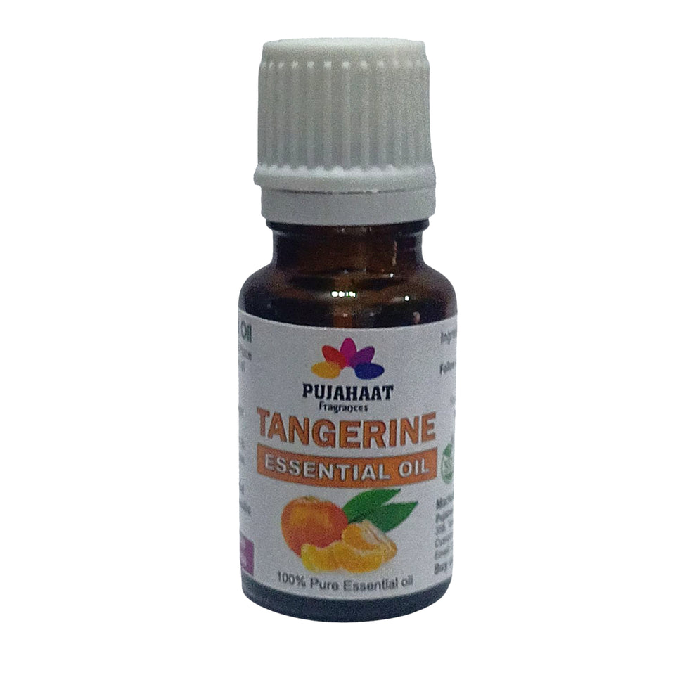 Pujahaat Tangerine Essential Oil (Citrus reticulata) Natural Pure | Non-Sticky | Aromatherapy Essential Oil for Massage, Fragrances & Candle Making | Sweet & Fresh Scent | All Skin Types | Steam Distilled Therapeutic Grade - 15 ml