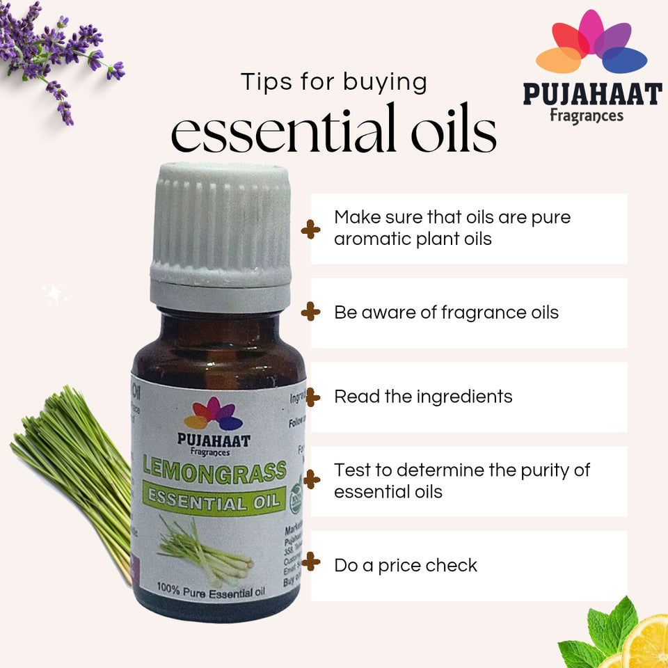 Pujahaat Lemon Grass Essential Oil - Pure and Undiluted Lemongrass Essential Oil for Aromatherapy, Skin and Hair Care and Effective Insect Repellent | Steam Distilled Therapeutic Grade - 15 ml