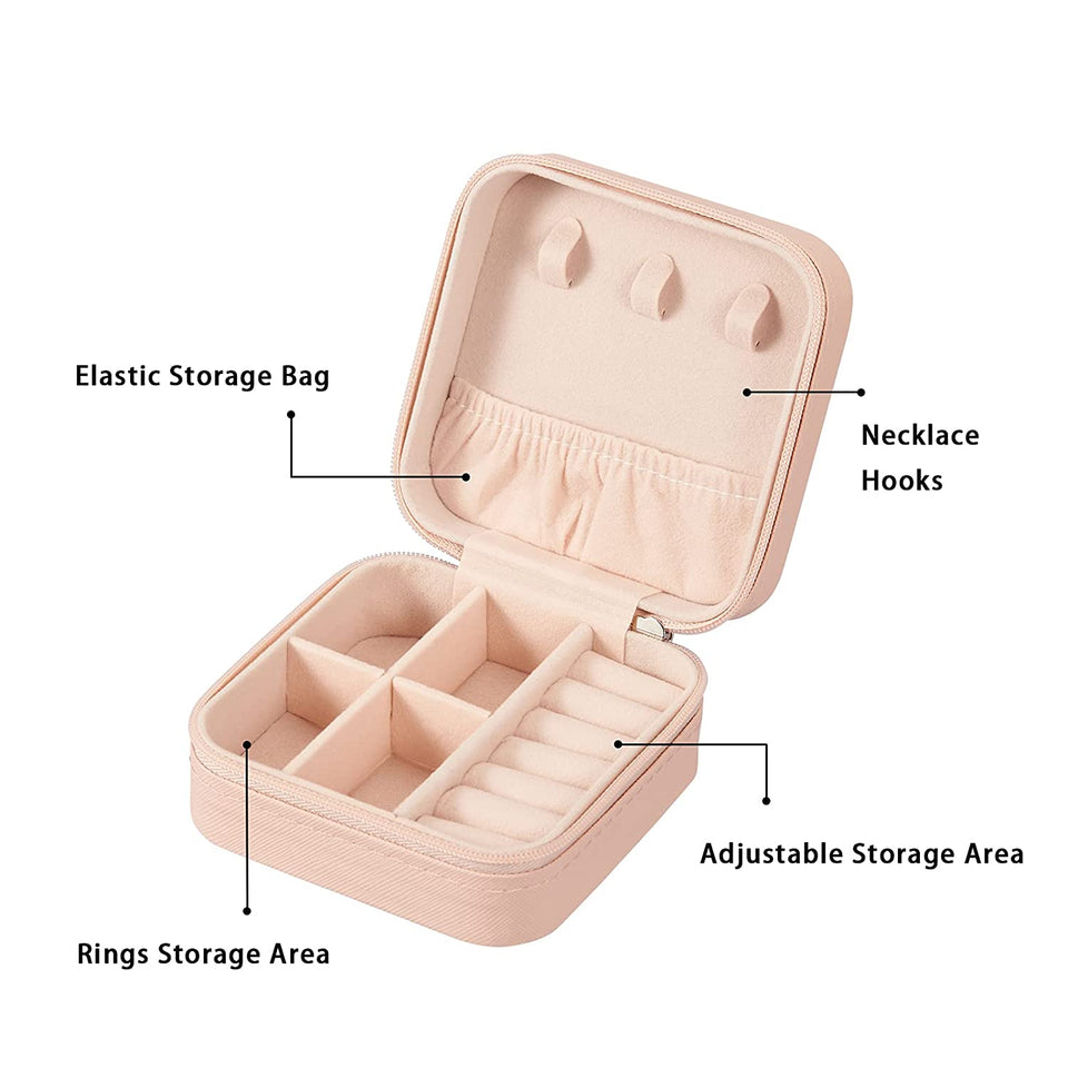 Jewellery Box PU Leather, Travel Portable Jewelry Case For Ring, Pendant, Earring, Necklace, Bracelet Organizer Storage Holder Box