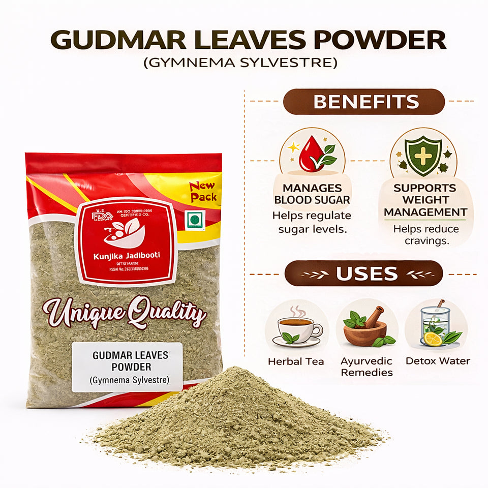 Kunjika Jadibooti Gurmar Powder - Gudmar Powder-Madhunashini Powder - Gymnema Sylvestre - Periploca Of The Woods 100 gm