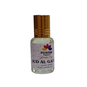 Pujahaat Premium Alcohol-Free Attar | Ittar 6ml, Long-Lasting Travel Size Roll-On, Best Woody Spicey Attar Fragrance Oil - Oud Al Garham