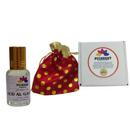 Pujahaat Premium Alcohol-Free Attar | Ittar 6ml, Long-Lasting Travel Size Roll-On, Best Woody Spicey Attar Fragrance Oil - Oud Al Garham