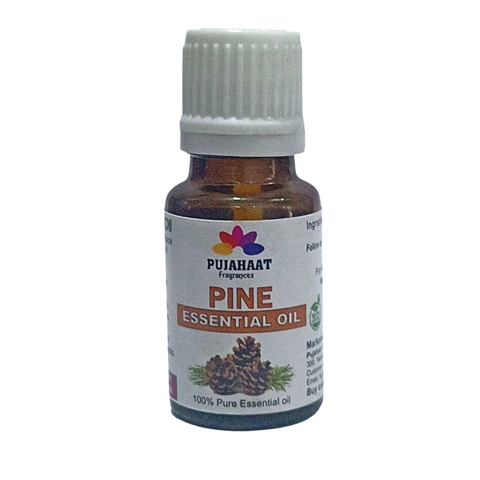 Pujahaat Pine Essential Oil - 100% Pure, Natural & Undiluted Oil for Skin Care & Hair Care | Steam Distilled Therapeutic Grade - 15 ml