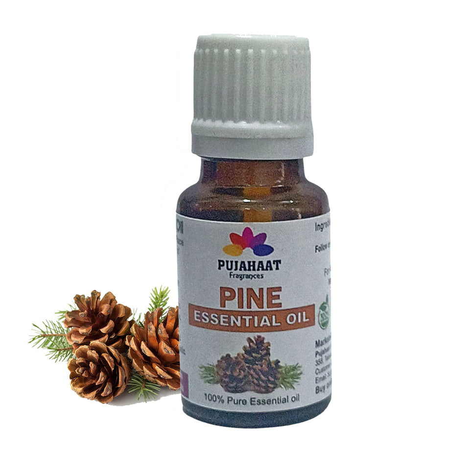Pujahaat Pine Essential Oil - 100% Pure, Natural & Undiluted Oil for Skin Care & Hair Care | Steam Distilled Therapeutic Grade - 15 ml