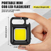 LED Keychain Flashlight, 800 Lumens COB Rechargeable Keychain Mini Torch,4 Light Modes Portable Pocket Light with Folding Bracket Bottle Opener Magnet Base