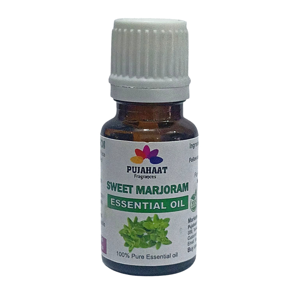 Pujahaat Sweet Marjoram Essential Oil | Origanum Majorana | Marjoram Essential Oil | Marjoram Oil | 100% Pure Natural | Steam Distilled Therapeutic Grade - 15 ml
