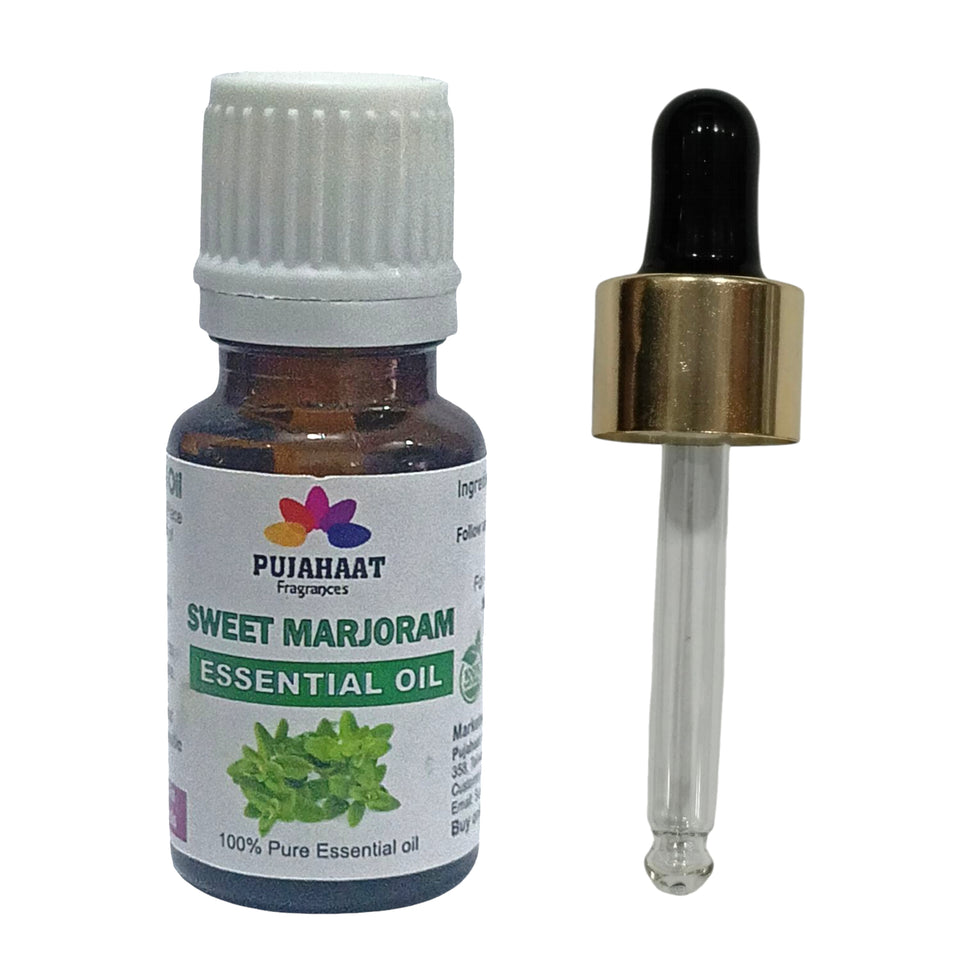 Pujahaat Sweet Marjoram Essential Oil | Origanum Majorana | Marjoram Essential Oil | Marjoram Oil | 100% Pure Natural | Steam Distilled Therapeutic Grade - 15 ml