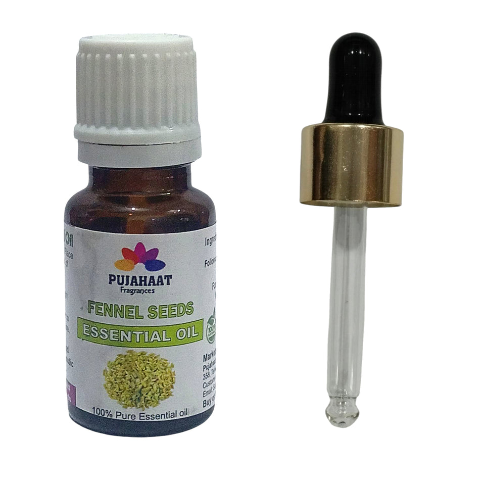 Pujahaat Fennel Seed Essential Oil (Foeniculum vulgare) Pure | Non-Sticky | Non-greasy | Lightweight | 100% Pure Natural | Steam Distilled Therapeutic Grade - 15 ml
