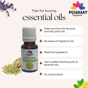 Pujahaat Fennel Seed Essential Oil (Foeniculum vulgare) Pure | Non-Sticky | Non-greasy | Lightweight | 100% Pure Natural | Steam Distilled Therapeutic Grade - 15 ml