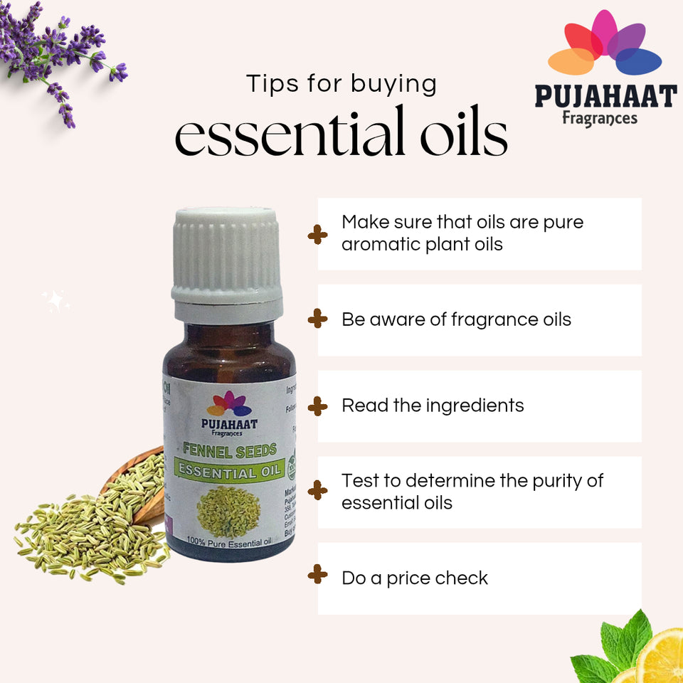 Pujahaat Fennel Seed Essential Oil (Foeniculum vulgare) Pure | Non-Sticky | Non-greasy | Lightweight | 100% Pure Natural | Steam Distilled Therapeutic Grade - 15 ml