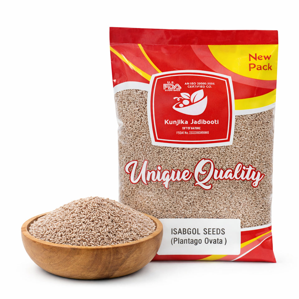 Kunjika Jadibooti Isabgol Beej - Psyllium Seeds - Edible Isabgol Seeds - Plantago Ovata - 100 gm