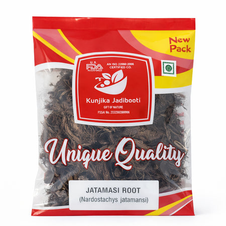 Kunjika Jadibooti Jatamansi Root - Balchad - Jatamasi Jadd - Jatila - Nardostachys Jatamansi - Pure & Natural (100 Grams)