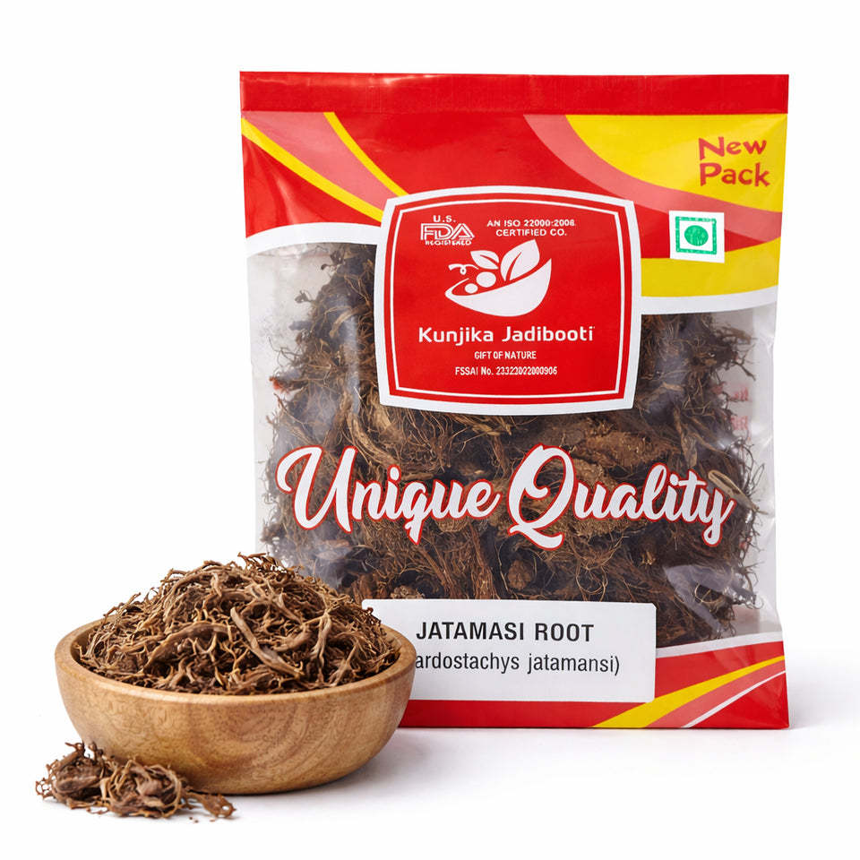 Kunjika Jadibooti Jatamansi Root - Balchad - Jatamasi Jadd - Jatila - Nardostachys Jatamansi - Pure & Natural (100 Grams)