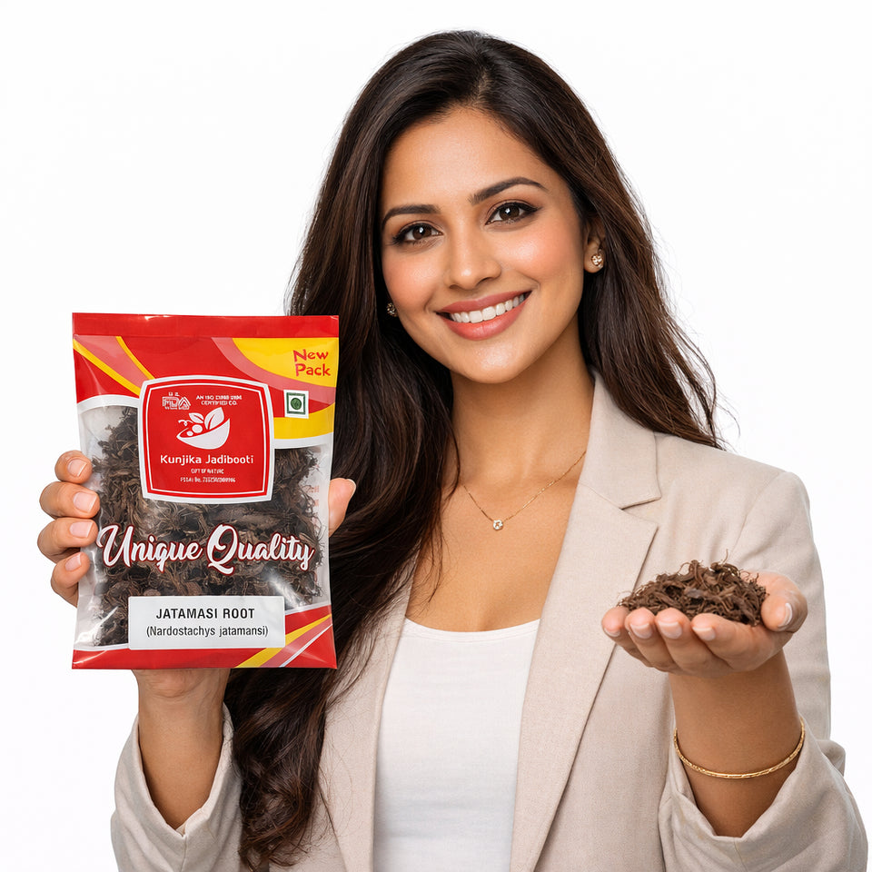 Kunjika Jadibooti Jatamansi Root - Balchad - Jatamasi Jadd - Jatila - Nardostachys Jatamansi - Pure & Natural (100 Grams)