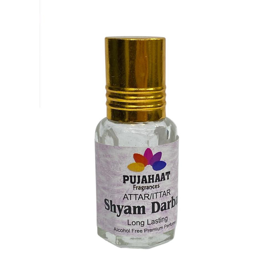 Pujahaat Premium Alcohol-Free Attar | Ittar 6ml, Long-Lasting Travel Size Roll-On, Best Floral Attar Fragrance Oil -Shyam Darbar