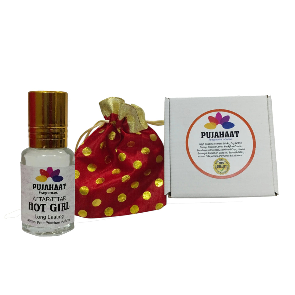 Pujahaat Premium Alcohol Free Attar | Ittar 6ml, Long-Lasting Travel Size Roll-On, Best Inspired Attar Fragrance Oil - Hot Girl