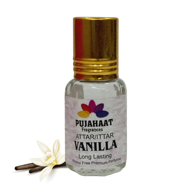 Pujahaat Premium Alcohol Free Attar | Ittar 6ml, Long-Lasting Travel Size Roll-On, Best Inspired Attar Fragrance Oil - Vanilla