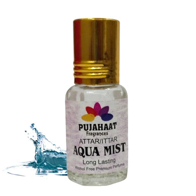 Pujahaat Premium Alcohol Free Attar | Ittar 6ml, Long-Lasting Travel Size Roll-On, Best Inspired Attar Fragrance Oil - Aqua Mist