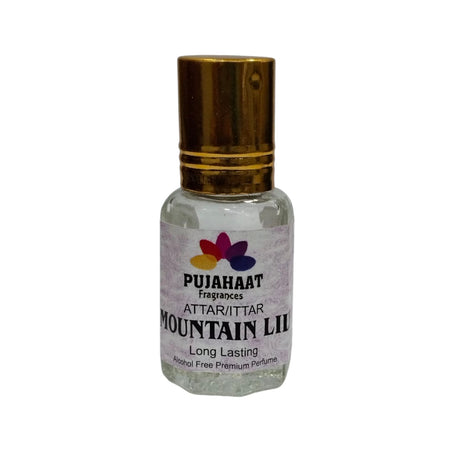 Pujahaat Premium Alcohol Free Attar | Ittar 6ml, Long-Lasting Travel Size Roll-On, Best Inspired Attar Fragrance Oil - Mountain Lily