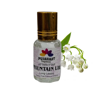 Pujahaat Premium Alcohol Free Attar | Ittar 6ml, Long-Lasting Travel Size Roll-On, Best Inspired Attar Fragrance Oil - Mountain Lily