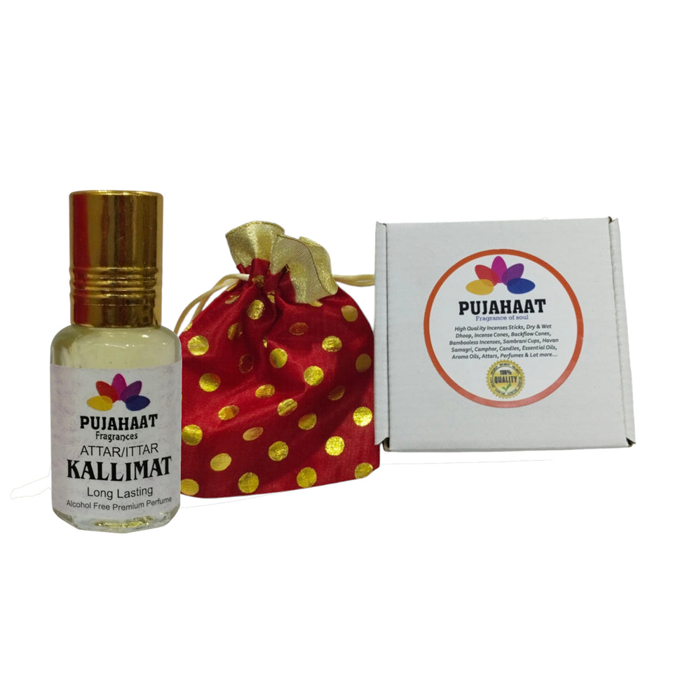 Pujahaat Premium Alcohol Free Attar | Ittar 6ml, Long-Lasting Travel Size Roll-On, Best Inspired Attar Fragrance Oil - Kallimat