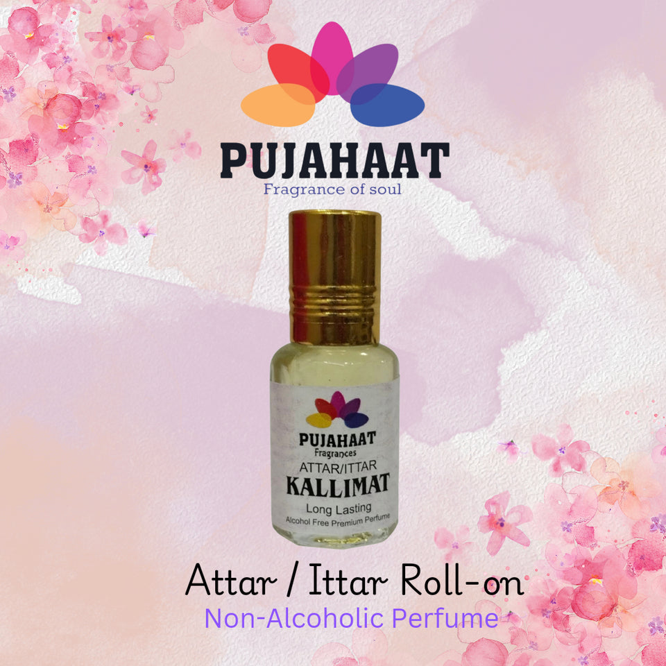 Pujahaat Premium Alcohol Free Attar | Ittar 6ml, Long-Lasting Travel Size Roll-On, Best Inspired Attar Fragrance Oil - Kallimat