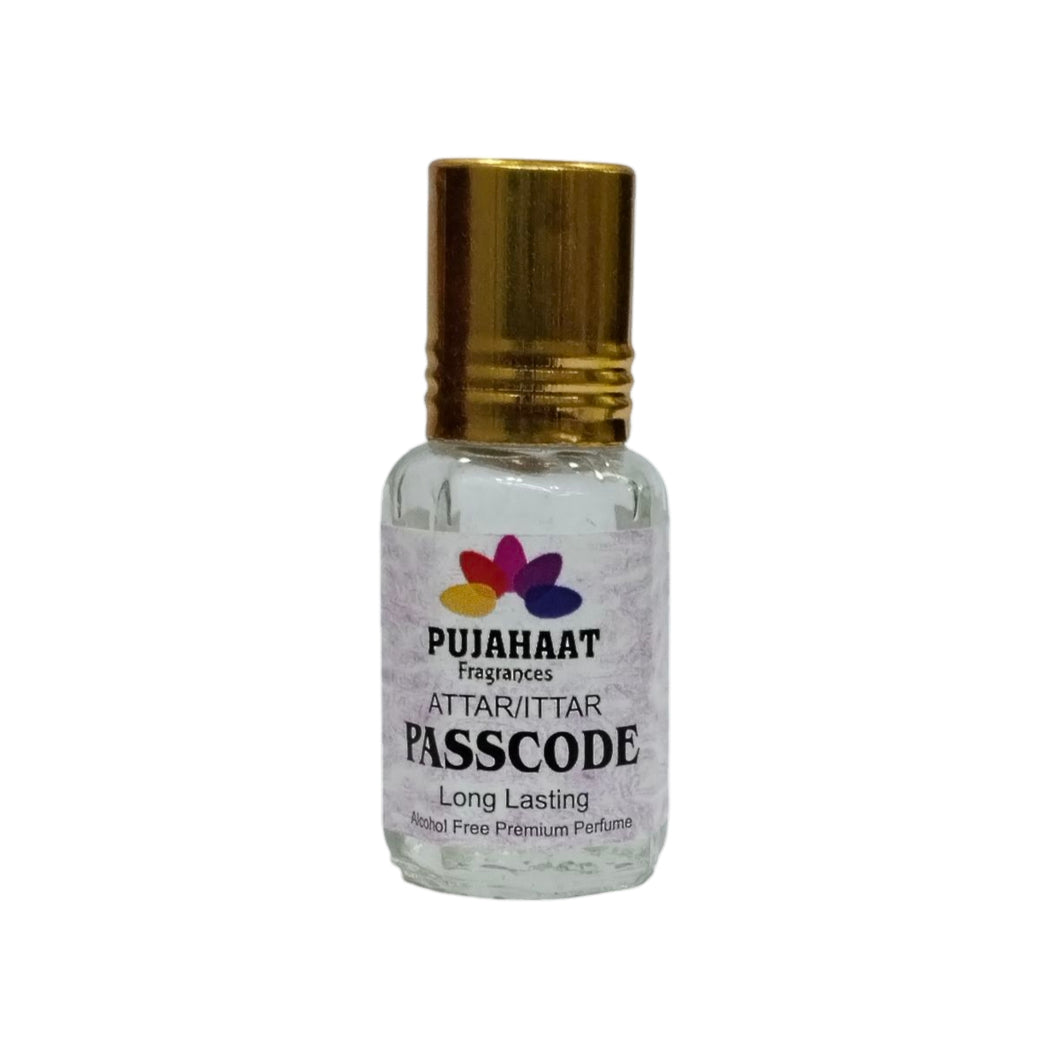 Pujahaat Premium Alcohol Free Attar | Ittar 6ml, Long-Lasting Travel Size Roll-On, Best Inspired Attar Fragrance Oil - Passcode