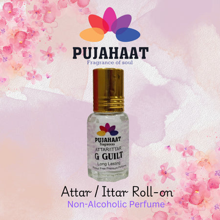 Pujahaat Premium Alcohol Free Attar | Ittar 6ml, Long-Lasting Travel Size Roll-On, Best Inspired Attar Fragrance Oil - G Guilt