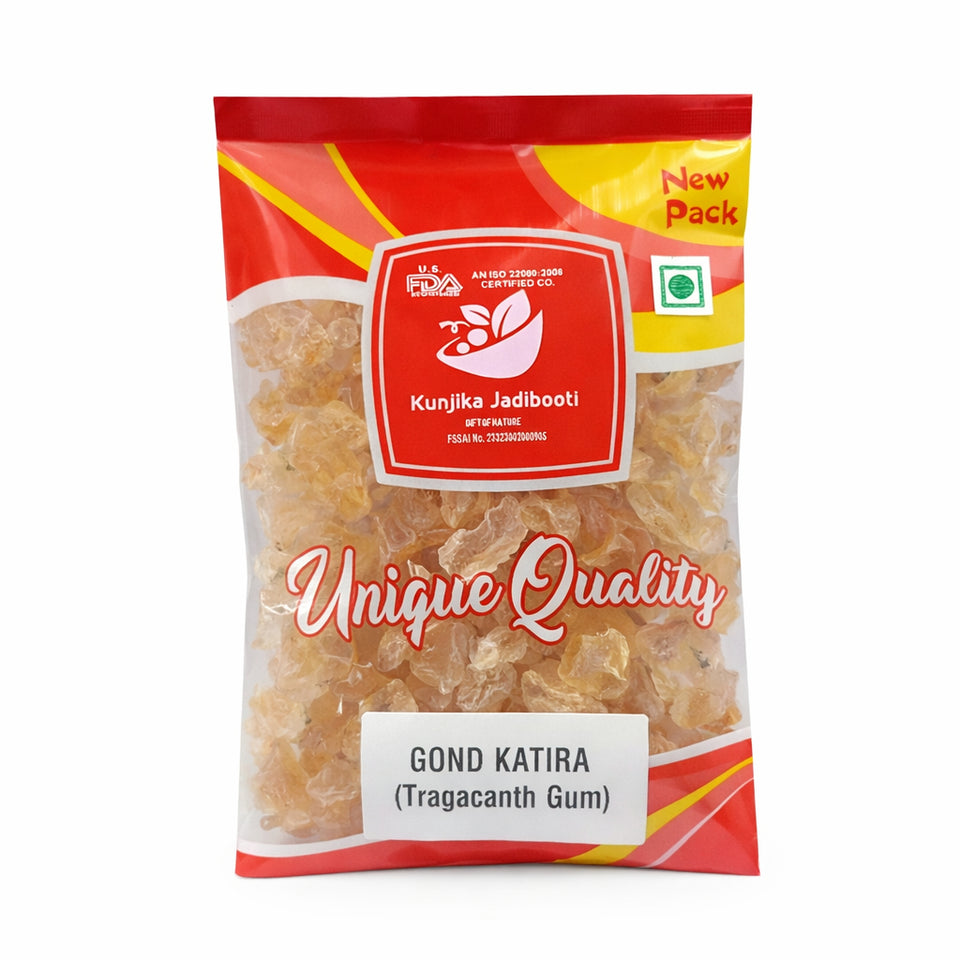 Kunjika Jadibooti Gond Katira Pure (Edible Gum)| Tragacanth Gum | High Cooling Properties Herbal Food | Super Food  - 100 grams