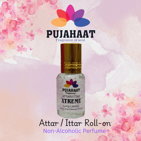 Pujahaat Premium Alcohol Free Attar | Ittar 6ml, Long-Lasting Travel Size Roll-On, Best Inspired Attar Fragrance Oil - Xtreme