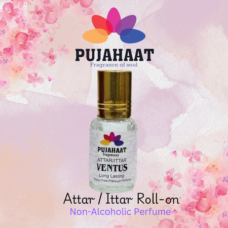 Pujahaat Premium Alcohol Free Attar | Ittar 6ml, Long-Lasting Travel Size Roll-On, Best Inspired Attar Fragrance Oil - Ventus