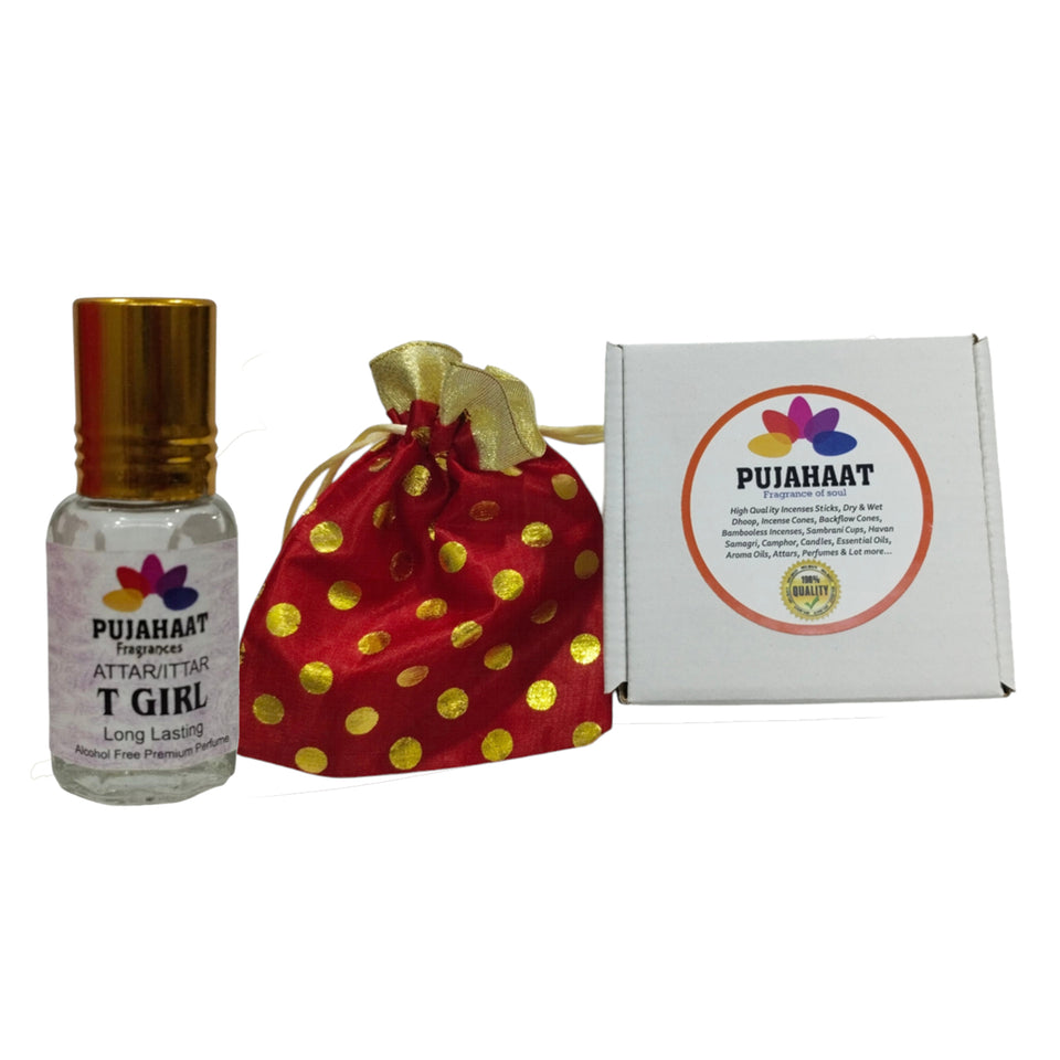 Pujahaat Premium Alcohol Free Attar | Ittar 6ml, Long-Lasting Travel Size Roll-On, Best Inspired Attar Fragrance Oil - T Girl
