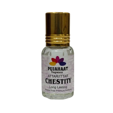 Pujahaat Premium Alcohol Free Attar | Ittar 6ml, Long-Lasting Travel Size Roll-On, Best Inspired Attar Fragrance Oil - Chestity