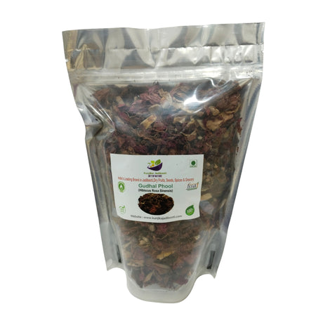 Kunjika Jadibooti Natural Raw Gudhal Patti | Dry Hibiscus Flower Petal, Dry Hibiscus flowers,Gudhal ke phool 100 grams