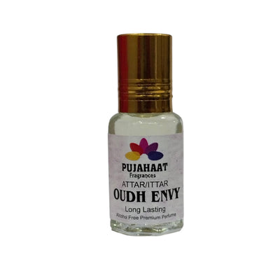 Pujahaat Premium Alcohol Free Attar | Ittar 6ml, Long-Lasting Travel Size Roll-On, Best Inspired Attar Fragrance Oil - Oudh Envy