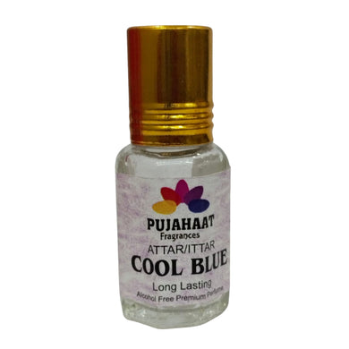 Pujahaat Premium Alcohol Free Attar | Ittar 6ml, Long-Lasting Travel Size Roll-On, Best Inspired Attar Fragrance Oil - Cool Blue