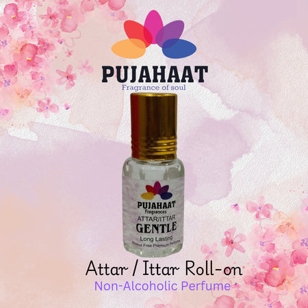 Pujahaat Premium Alcohol Free Attar | Ittar 6ml, Long-Lasting Travel Size Roll-On, Best Inspired Attar Fragrance Oil - Gentle
