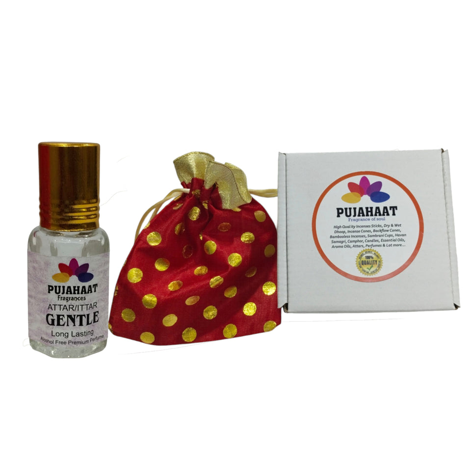 Pujahaat Premium Alcohol Free Attar | Ittar 6ml, Long-Lasting Travel Size Roll-On, Best Inspired Attar Fragrance Oil - Gentle