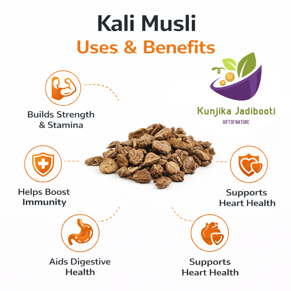 Kunjika Jadibooti Kali Musli - Curculigo Orchiodes - Black Musli Root -100 grams
