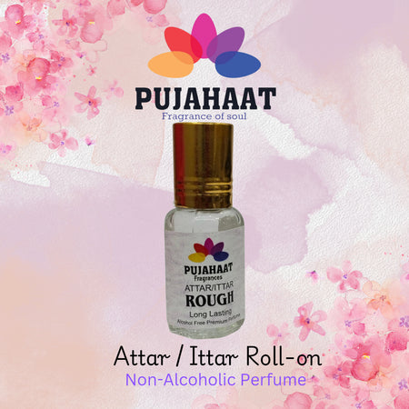 Pujahaat Premium Alcohol Free Attar | Ittar 6ml, Long-Lasting Travel Size Roll-On, Best Inspired Attar Fragrance Oil - Rough
