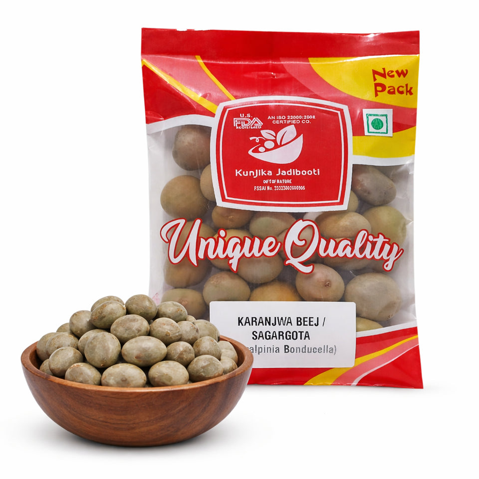 Kunjika Jadibooti Sagargota / Fever Nut /Caesalpinia Bonducella/ Karanjwa / Vajra Bijaka/ Indian Beech/ Lata Karanj/ Saargota -100 grams