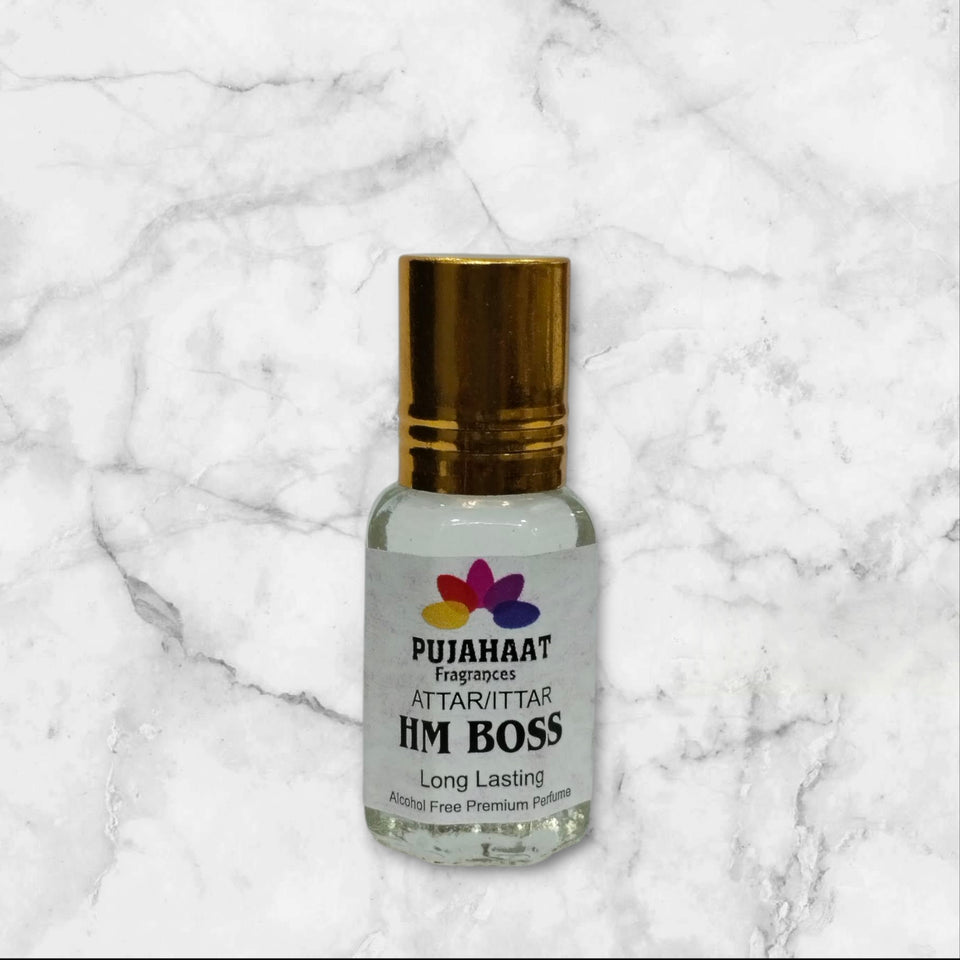 Pujahaat Premium Alcohol Free Attar | Ittar 6ml, Long-Lasting Travel Size Roll-On, Best Inspired Attar Fragrance Oil - HM Boss